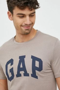 Ανδρικά Μπλουζάκια Βαμβακερό μπλουζάκι GAP καφέ