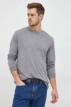 Ανδρικά Μακρυμάνικα Βαμβακερή μπλούζα με μακριά μανίκια GAP γκρι