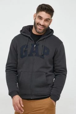 Ανδρικά Με φερμουάρ Μπλούζα GAP μαύρο, με κουκούλα