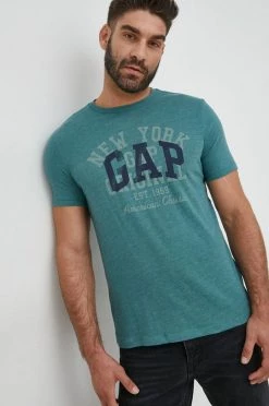 Ανδρικά Μπλουζάκια Βαμβακερό μπλουζάκι GAP πράσινο