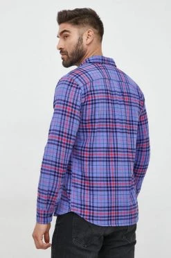 Ανδρικά Πουκάμισα Βαμβακερό πουκάμισο GAP χρώμα: μοβ, -Gap Κατάστημα unnamed file 1153