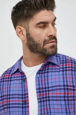 Ανδρικά Πουκάμισα Βαμβακερό πουκάμισο GAP χρώμα: μοβ, -Gap Κατάστημα unnamed file 1154