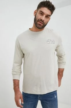 Ανδρικά Μακρυμάνικα Βαμβακερή μπλούζα με μακριά μανίκια GAP X Star Wars μπεζ -Gap Κατάστημα unnamed file 1158