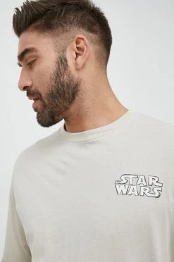 Ανδρικά Μακρυμάνικα Βαμβακερή μπλούζα με μακριά μανίκια GAP X Star Wars μπεζ -Gap Κατάστημα unnamed file 1160