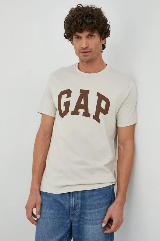 Ανδρικά Μπλουζάκια Βαμβακερό μπλουζάκι GAP γκρι 3 Ανδρικά Μπλουζάκια Βαμβακερό μπλουζάκι GAP γκρι