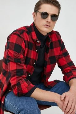 Ανδρικά Πουκάμισα Βαμβακερό πουκάμισο GAP χρώμα: κόκκινο,