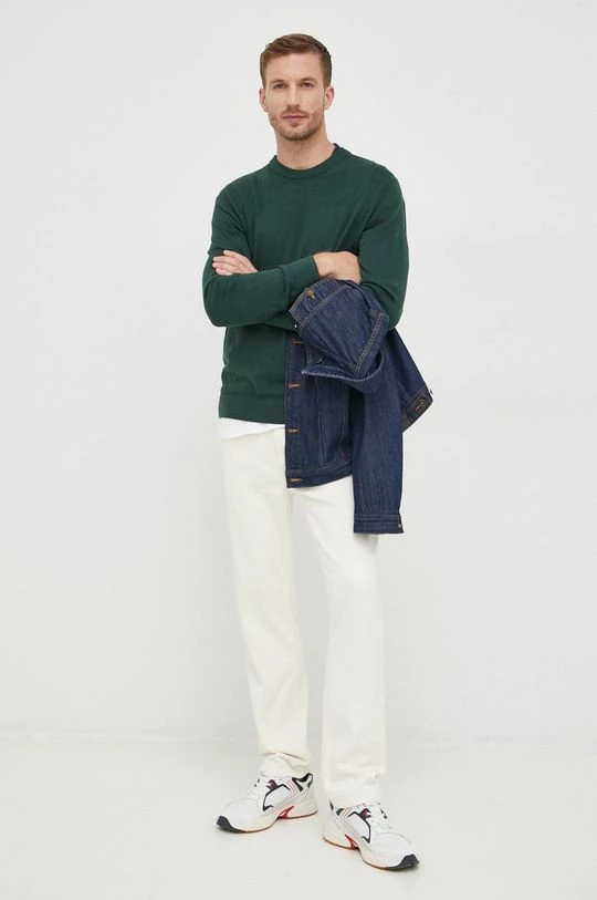 Ανδρικά Χωρίς φερμουάρ Βαμβακερό πουλόβερ GAP χρώμα: πράσινο, 4 Ανδρικά Χωρίς φερμουάρ Βαμβακερό πουλόβερ GAP χρώμα: πράσινο, - Image 2