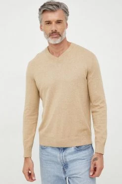 Ανδρικά Χωρίς φερμουάρ Βαμβακερό πουλόβερ GAP χρώμα: μπεζ,