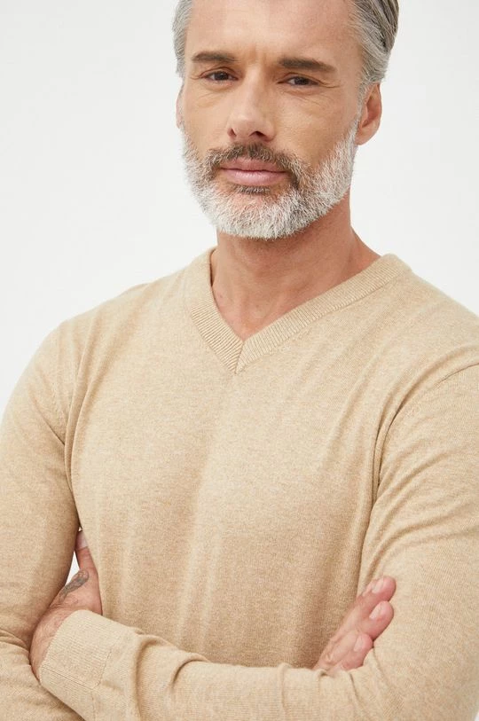 Ανδρικά Χωρίς φερμουάρ Βαμβακερό πουλόβερ GAP χρώμα: μπεζ, 6 Ανδρικά Χωρίς φερμουάρ Βαμβακερό πουλόβερ GAP χρώμα: μπεζ, - Image 4