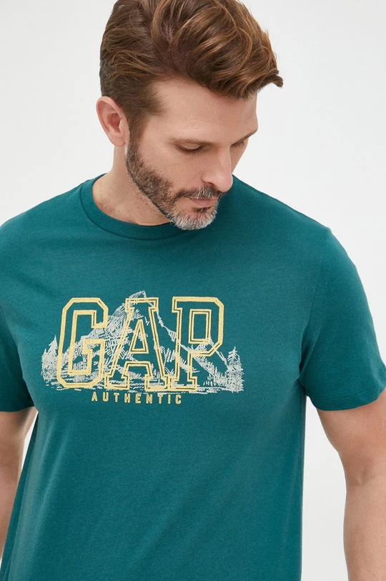 Ανδρικά Μπλουζάκια Βαμβακερό μπλουζάκι GAP πράσινο 3 Ανδρικά Μπλουζάκια Βαμβακερό μπλουζάκι GAP πράσινο