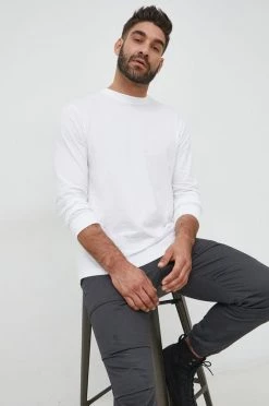 Ανδρικά Μακρυμάνικα Βαμβακερή μπλούζα με μακριά μανίκια GAP άσπρο