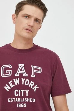 Ανδρικά Μπλουζάκια Βαμβακερό μπλουζάκι GAP μοβ -Gap Κατάστημα unnamed file 1646