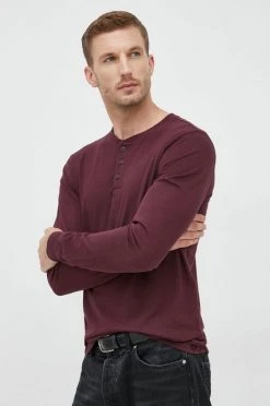 Ανδρικά Μακρυμάνικα Βαμβακερή μπλούζα με μακριά μανίκια GAP κάστανο -Gap Κατάστημα unnamed file 1672