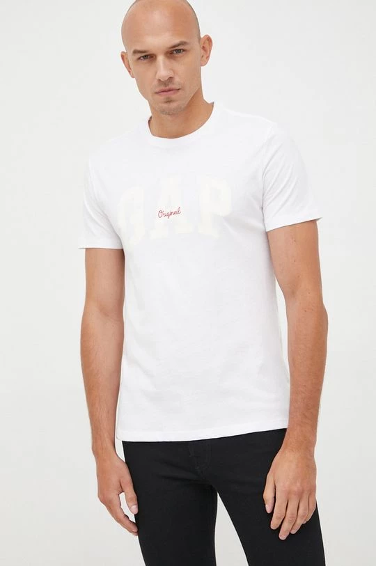 Ανδρικά Μπλουζάκια Βαμβακερό μπλουζάκι GAP άσπρο 3 Ανδρικά Μπλουζάκια Βαμβακερό μπλουζάκι GAP άσπρο