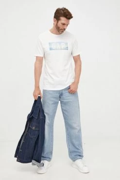 Ανδρικά Μπλουζάκια Βαμβακερό μπλουζάκι GAP μπεζ