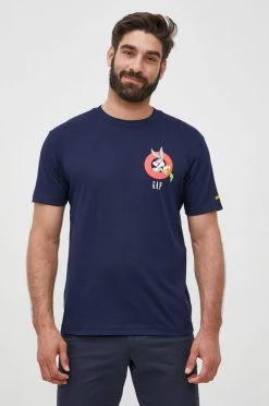 Ανδρικά Μπλουζάκια Βαμβακερό μπλουζάκι GAP ναυτικό μπλε