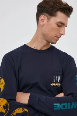 Ανδρικά Μακρυμάνικα Βαμβακερό πουκάμισο με μακριά μανίκια GAP χρώμα: ναυτικό μπλε -Gap Κατάστημα unnamed file 1905