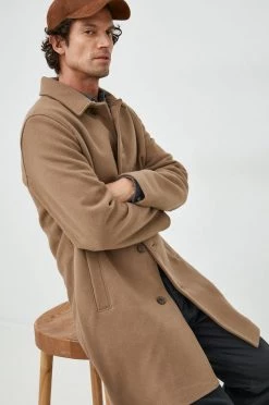 Ανδρικά Παλτά Παλτό από μείγμα μαλλιού GAP μπεζ,