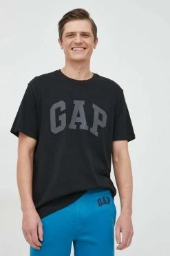 Ανδρικά Μπλουζάκια Βαμβακερό μπλουζάκι GAP μαύρο