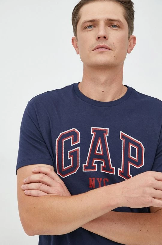 Ανδρικά Μπλουζάκια Βαμβακερό μπλουζάκι GAP ναυτικό μπλε 6 Ανδρικά Μπλουζάκια Βαμβακερό μπλουζάκι GAP ναυτικό μπλε - Image 4