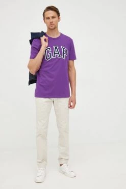 Ανδρικά Μπλουζάκια Βαμβακερό μπλουζάκι GAP μοβ -Gap Κατάστημα unnamed file 2025