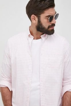 Ανδρικά Πουκάμισα Πουκάμισο GAP ροζ,