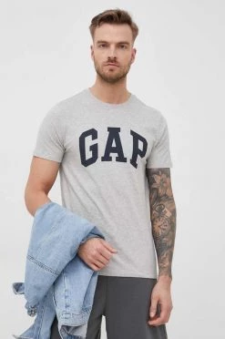 Ανδρικά Μπλουζάκια Βαμβακερό μπλουζάκι GAP γκρι