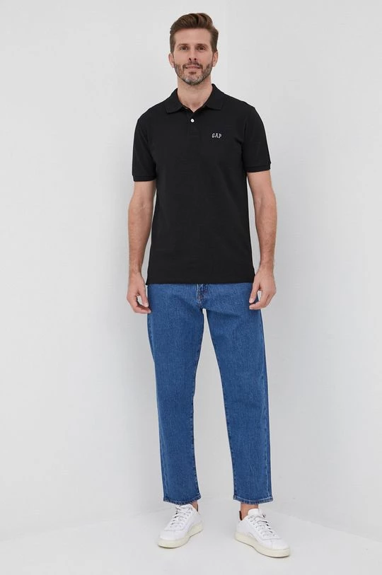 Ανδρικά Πόλο μπλουζάκια Πόλο GAP χρώμα: μαύρο 4 Ανδρικά Πόλο μπλουζάκια Πόλο GAP χρώμα: μαύρο - Image 2