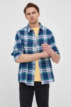 Ανδρικά Πουκάμισα Βαμβακερό πουκάμισο GAP χρώμα: ναυτικό μπλε, -Gap Κατάστημα unnamed file 2097