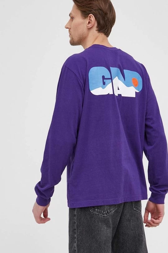 Ανδρικά Μακρυμάνικα Βαμβακερό πουκάμισο με μακριά μανίκια GAP μοβ 5 Ανδρικά Μακρυμάνικα Βαμβακερό πουκάμισο με μακριά μανίκια GAP μοβ - Image 3