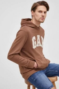Ανδρικά Χωρίς φερμουάρ Βαμβακερή μπλούζα GAP χρώμα: καφέ,