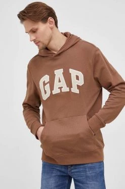 Ανδρικά Χωρίς φερμουάρ Βαμβακερή μπλούζα GAP χρώμα: καφέ, -Gap Κατάστημα unnamed file 2113