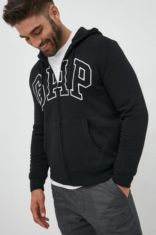 Ανδρικά Με φερμουάρ Μπλούζα GAP μαύρο, με κουκούλα 6 Ανδρικά Με φερμουάρ Μπλούζα GAP μαύρο, με κουκούλα - Image 4