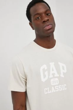 Ανδρικά Μπλουζάκια Βαμβακερό μπλουζάκι GAP μπεζ -Gap Κατάστημα unnamed file 2279