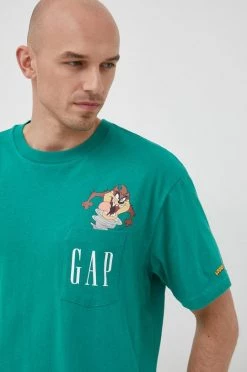 Ανδρικά Μπλουζάκια Βαμβακερό μπλουζάκι GAP πράσινο