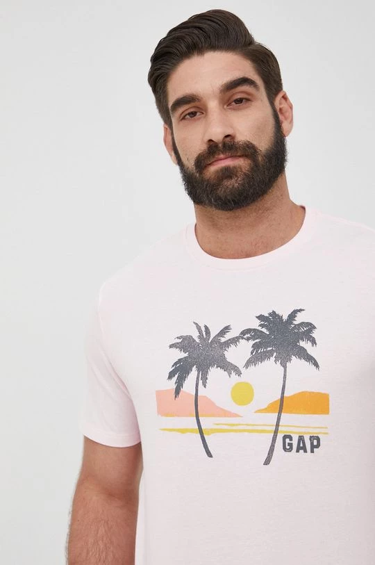 Ανδρικά Μπλουζάκια Βαμβακερό μπλουζάκι GAP ροζ 3 Ανδρικά Μπλουζάκια Βαμβακερό μπλουζάκι GAP ροζ