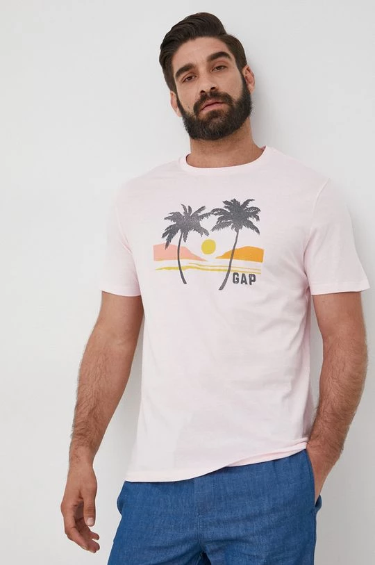 Ανδρικά Μπλουζάκια Βαμβακερό μπλουζάκι GAP ροζ 6 Ανδρικά Μπλουζάκια Βαμβακερό μπλουζάκι GAP ροζ - Image 4