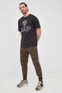 Ανδρικά Μπλουζάκια Βαμβακερό μπλουζάκι GAP μαύρο