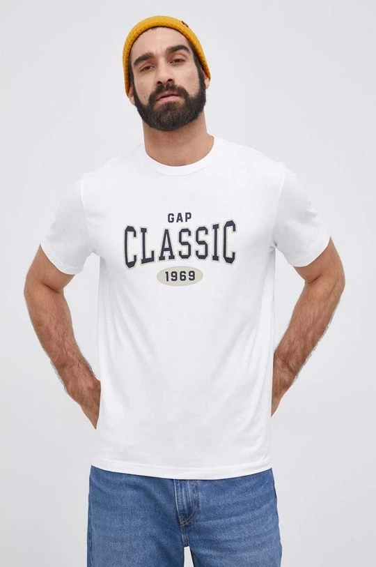 Ανδρικά Μπλουζάκια Βαμβακερό μπλουζάκι GAP άσπρο 3 Ανδρικά Μπλουζάκια Βαμβακερό μπλουζάκι GAP άσπρο