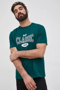 Ανδρικά Μπλουζάκια Βαμβακερό μπλουζάκι GAP πράσινο