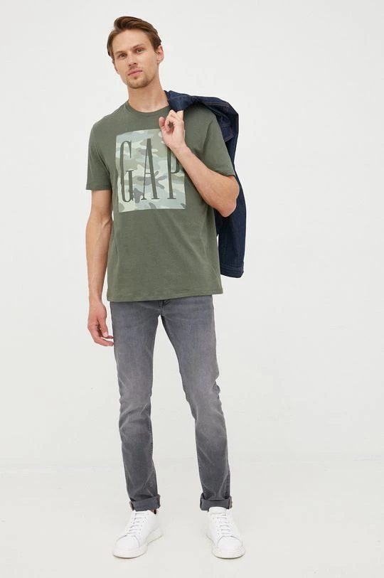 Ανδρικά Μπλουζάκια Βαμβακερό μπλουζάκι GAP πράσινο 4 Ανδρικά Μπλουζάκια Βαμβακερό μπλουζάκι GAP πράσινο - Image 2