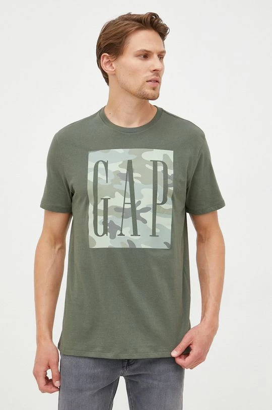 Ανδρικά Μπλουζάκια Βαμβακερό μπλουζάκι GAP πράσινο 6 Ανδρικά Μπλουζάκια Βαμβακερό μπλουζάκι GAP πράσινο - Image 4