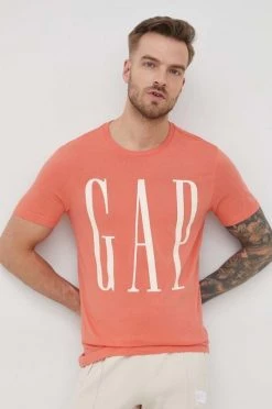Ανδρικά Μπλουζάκια Βαμβακερό μπλουζάκι GAP πορτοκαλί