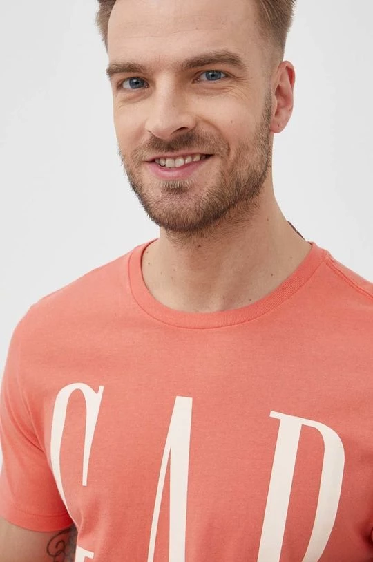 Ανδρικά Μπλουζάκια Βαμβακερό μπλουζάκι GAP πορτοκαλί 6 Ανδρικά Μπλουζάκια Βαμβακερό μπλουζάκι GAP πορτοκαλί - Image 4