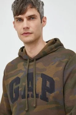 Ανδρικά Χωρίς φερμουάρ Μπλούζα GAP πράσινο, με κουκούλα
