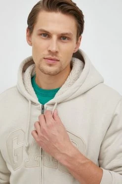 Ανδρικά Με φερμουάρ Μπλούζα GAP μπεζ, με κουκούλα -Gap Κατάστημα unnamed file 385