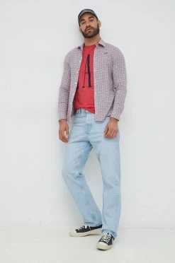 Ανδρικά Μπλουζάκια Βαμβακερό μπλουζάκι GAP κόκκινο -Gap Κατάστημα unnamed file 457