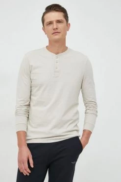 Ανδρικά Μακρυμάνικα Βαμβακερή μπλούζα με μακριά μανίκια GAP μπεζ