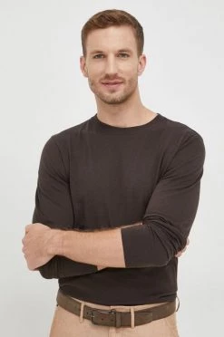 Ανδρικά Μακρυμάνικα Βαμβακερή μπλούζα με μακριά μανίκια GAP καφέ