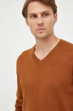 Ανδρικά Χωρίς φερμουάρ Βαμβακερό πουλόβερ GAP χρώμα: καφέ,